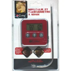 Thermomètre à sonde et minuteur électronique (Taupe)