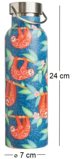 Thermos inox coloré paresseux 600 ml