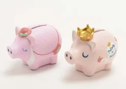 Tirelire Cochon en résine Jade (Cochon avec chapeau)
