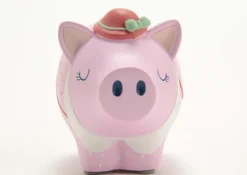 Tirelire Cochon en résine Jade (Cochon avec chapeau)