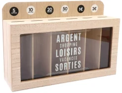Tirelire compartimentée Shopping 30x20 cm