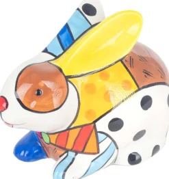 Tirelire en dolomite peinture multicolore (Lapin)