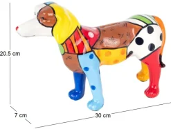 Tirelire en dolomite peinture multicolore (Chien)