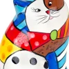 Tirelire en dolomite peinture multicolore (Chat)