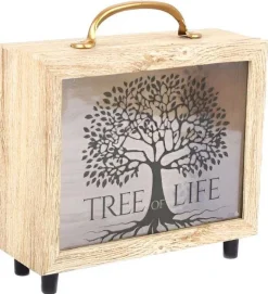 Tirelire valisette Tree of life 21 x 20 cm
