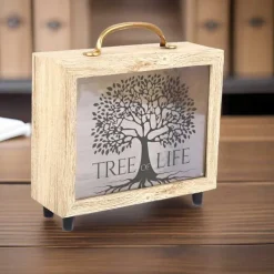 Tirelire valisette Tree of life 21 x 20 cm