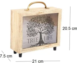 Tirelire valisette Tree of life 21 x 20 cm