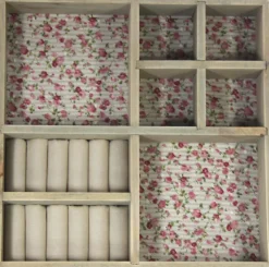 Tiroir à bijoux en bois motifs fleurs