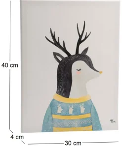 Toile cerf du nord 30 x 40 cm
