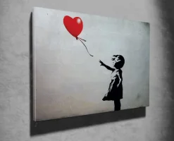 Toile décorative fille avec ballon 100 x 70 cm