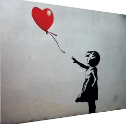 Toile décorative fille avec ballon 100 x 70 cm