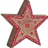 Étoile en manguier rouge et blanche