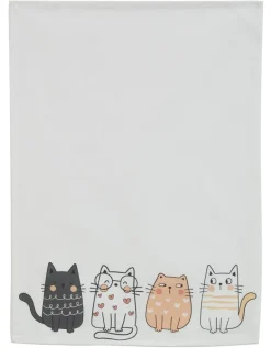 Torchon 100% coton (Chats mignons)