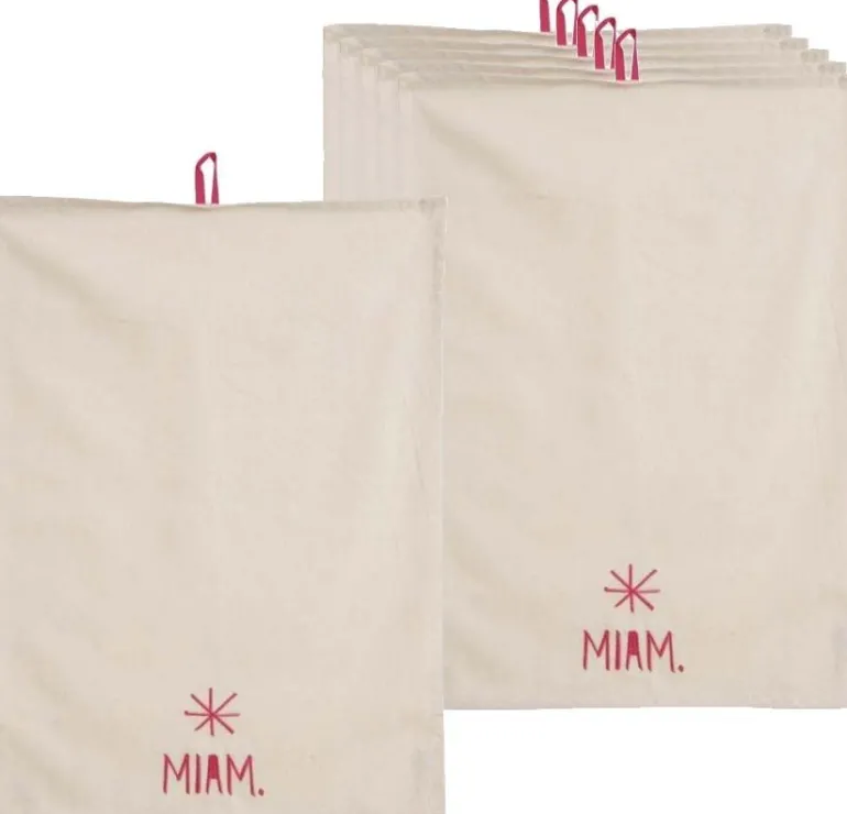 Torchon de cuisine en coton Miam (Lot de 6)