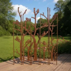 Treillis brise vue en 5 parties Oiseaux (L : 137,5 x 1,5 x 170 cm)