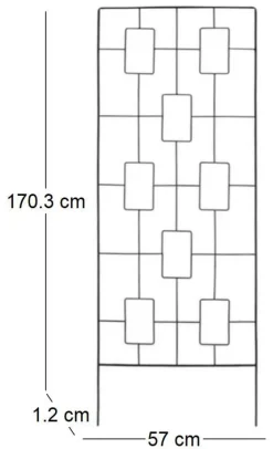 Treillis support pour plantes en acier noir (Géométrique)