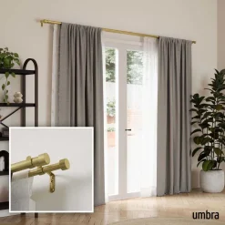 Tringle à rideaux double en acier laiton Cappa (Longueur réglable de 91 à 168 cm)
