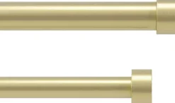 Tringle à rideaux double en acier laiton Cappa (Longueur réglable de 91 à 168 cm)