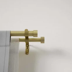 Tringle à rideaux double en acier laiton Cappa (Longueur réglable de 305 à 457 cm)