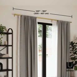 Tringle à rideaux double en acier laiton Cappa (Longueur réglable de 305 à 457 cm)