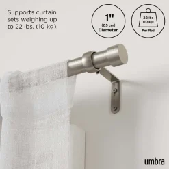 Tringle à rideaux en métal nickel Cappa (Longueur réglable de 91 à 168 cm)
