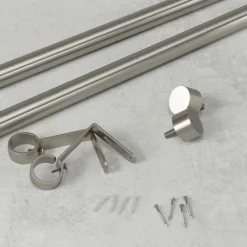 Tringle à rideaux en métal nickel Cappa (Longueur réglable de 91 à 168 cm)