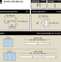 Tringle à rideaux extensible Loop (Noir mat)