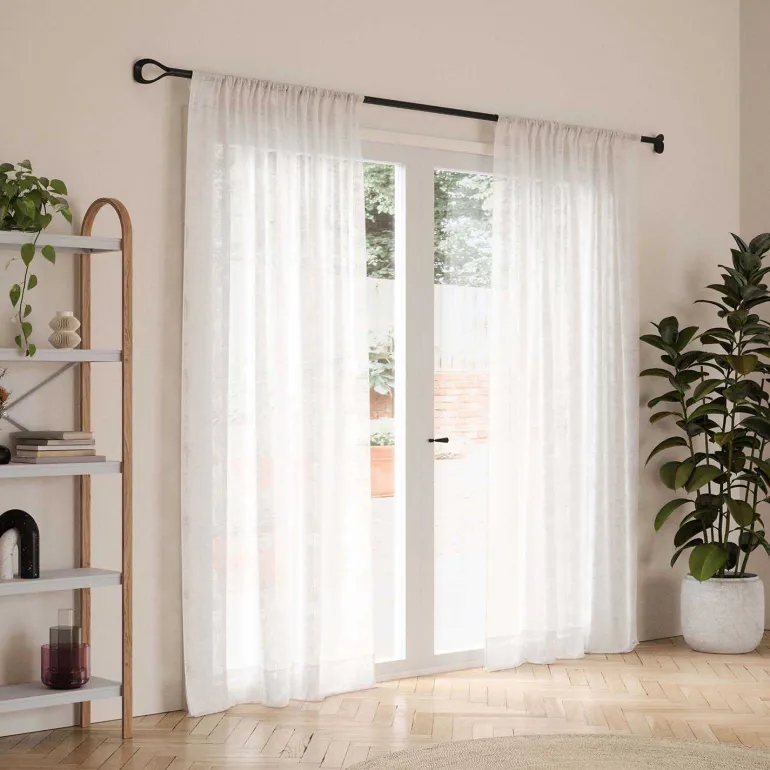 Tringle à rideaux extensible Loop (Noir mat)