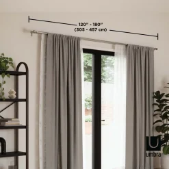 Tringle à rideaux nickel Cappa 305 à 457 cm (Double)