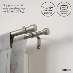 Tringle à rideaux nickel Cappa 305 à 457 cm (Double)