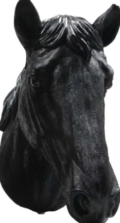 Tête de cheval noir en résine (15 x 21 x 30 cm)
