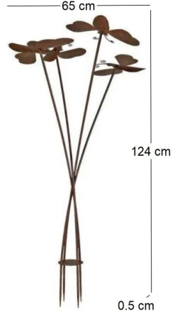 Tuteur à planter en fer abeilles 65 x 12 4cm