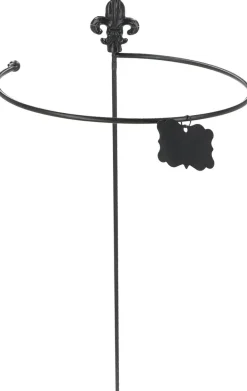 Tuteur à plantes rond en acier fleurs de lys (30 cm)