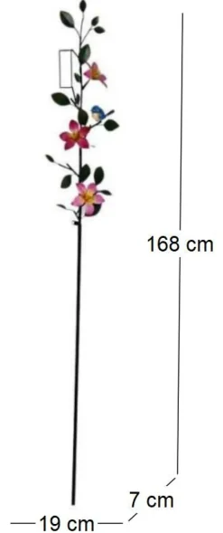 Tuteur pluviomètre fleuri 7 x 19 x 168 cm