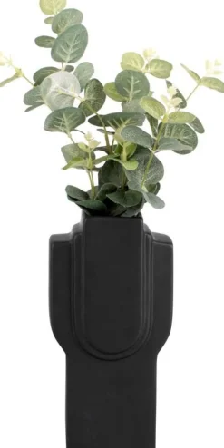 Vase en céramique Art rectangles 23 cm (Noir)