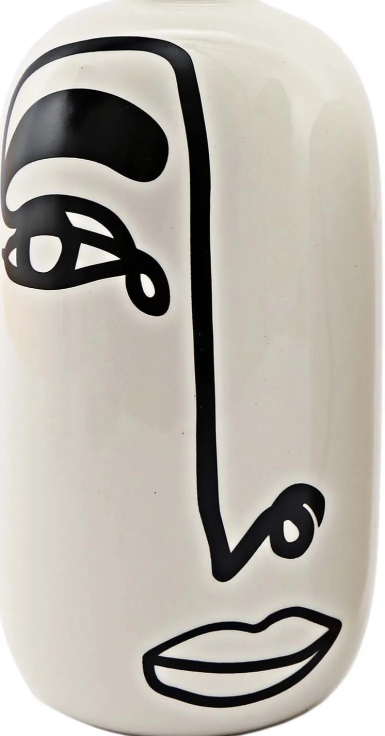 Vase en dolomite motif visage 19 x 9 cm (Modèle 2)