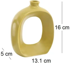 Vase en grès Oval 16 cm (Jaune)