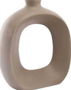 Vase en grès Oval 16 cm (Taupe)