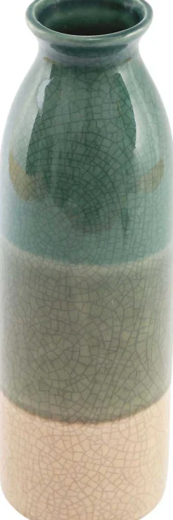 Vase en grès vert 28 x 9.5 cm