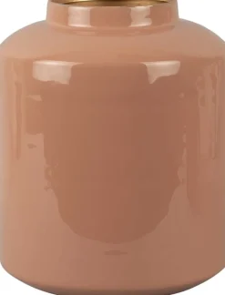 Vase en métal Enamel 19 x 23 cm (Rose pâle)