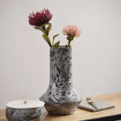 Vase en métal Mosaic Marble (Blanc)