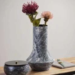 Vase en métal Mosaic Marble (Noir)