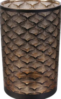 Vase en métal noir et cuivré Aster 20 cm