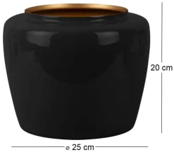 Vase en métal Plant 20 x 25 cm (Noir)