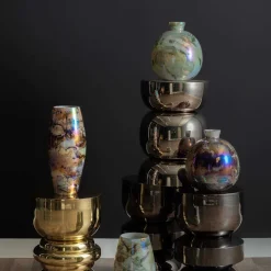 Vase en verre Melange Cone (Marron)