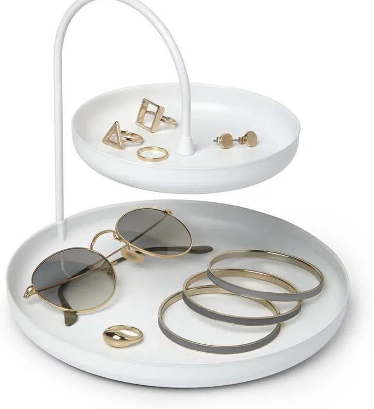 Vide poche design en métal (Blanc)