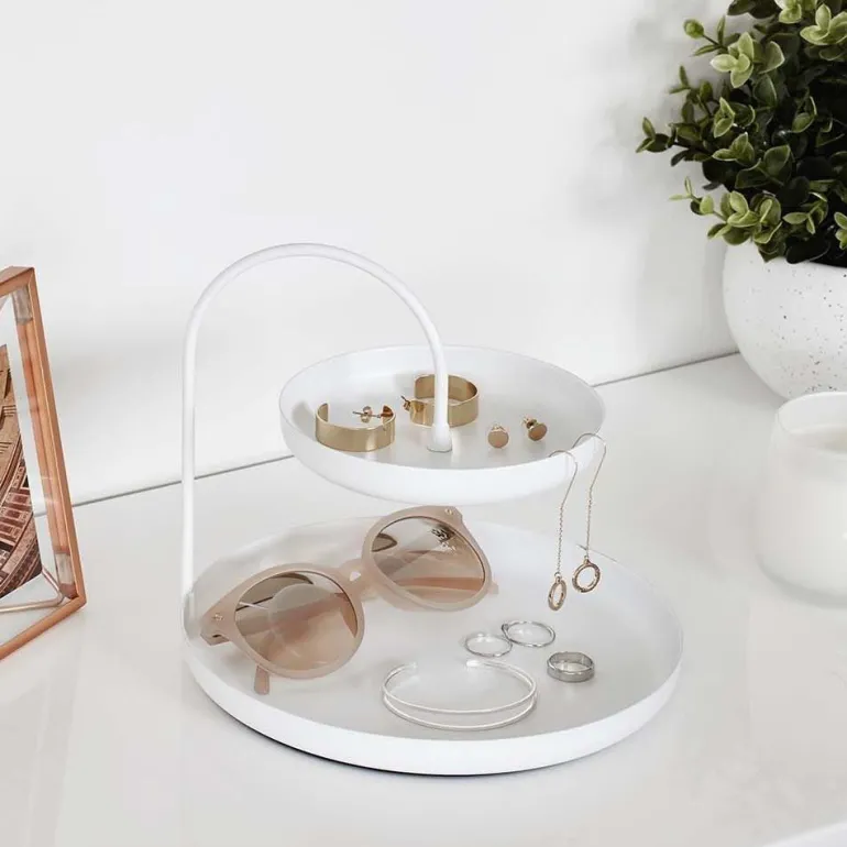 Vide poche design en métal (Blanc)