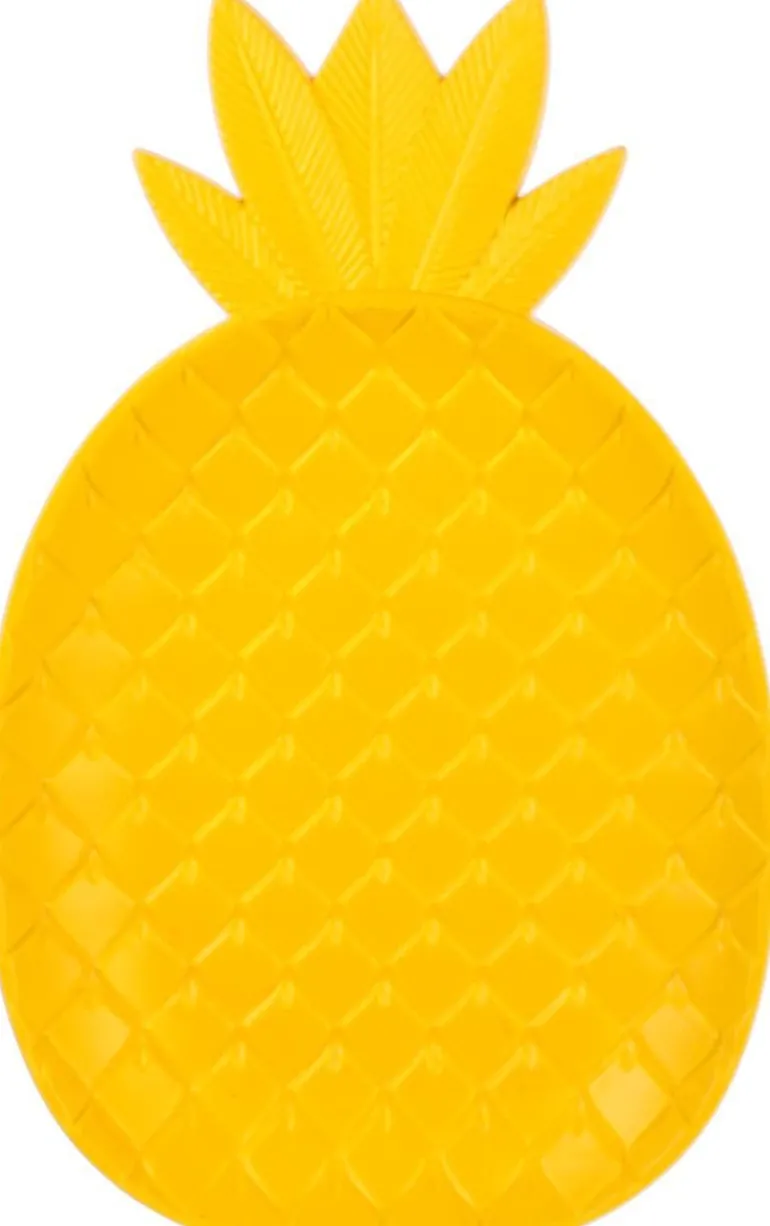 Vide-poche en bois coloré Ananas (Jaune)