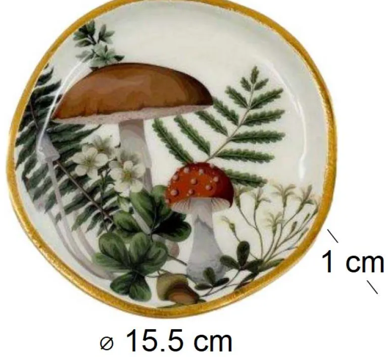 Vide poche en métal 15 cm Champignons