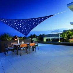 Voile d'ombrage avec leds intégrées Ciel étoilé (Triangulaire 3.6 m)